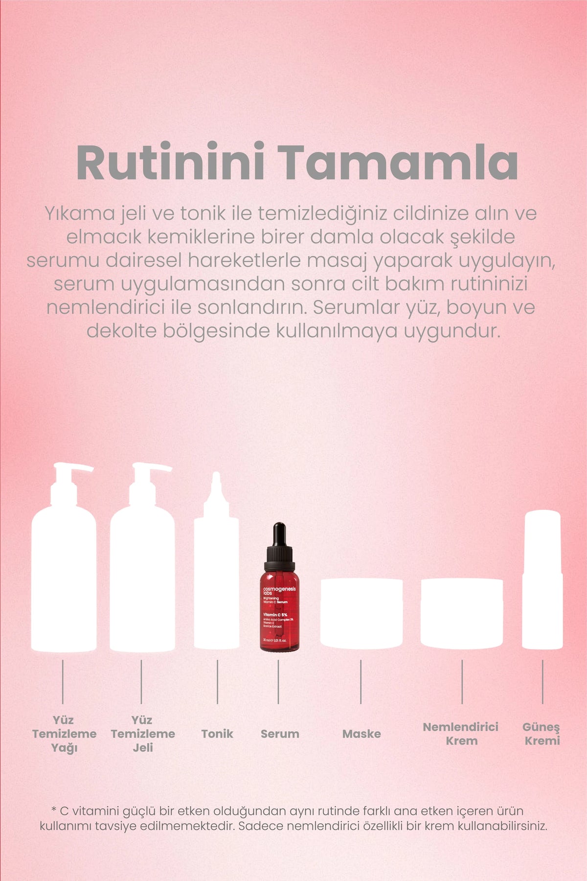 C Vitamini Serum 30ml – Aydınlatıcı, Pürüzsüzleştirici, Ince Çizgi Azaltıcı Vegan (%5 Vitamin C)