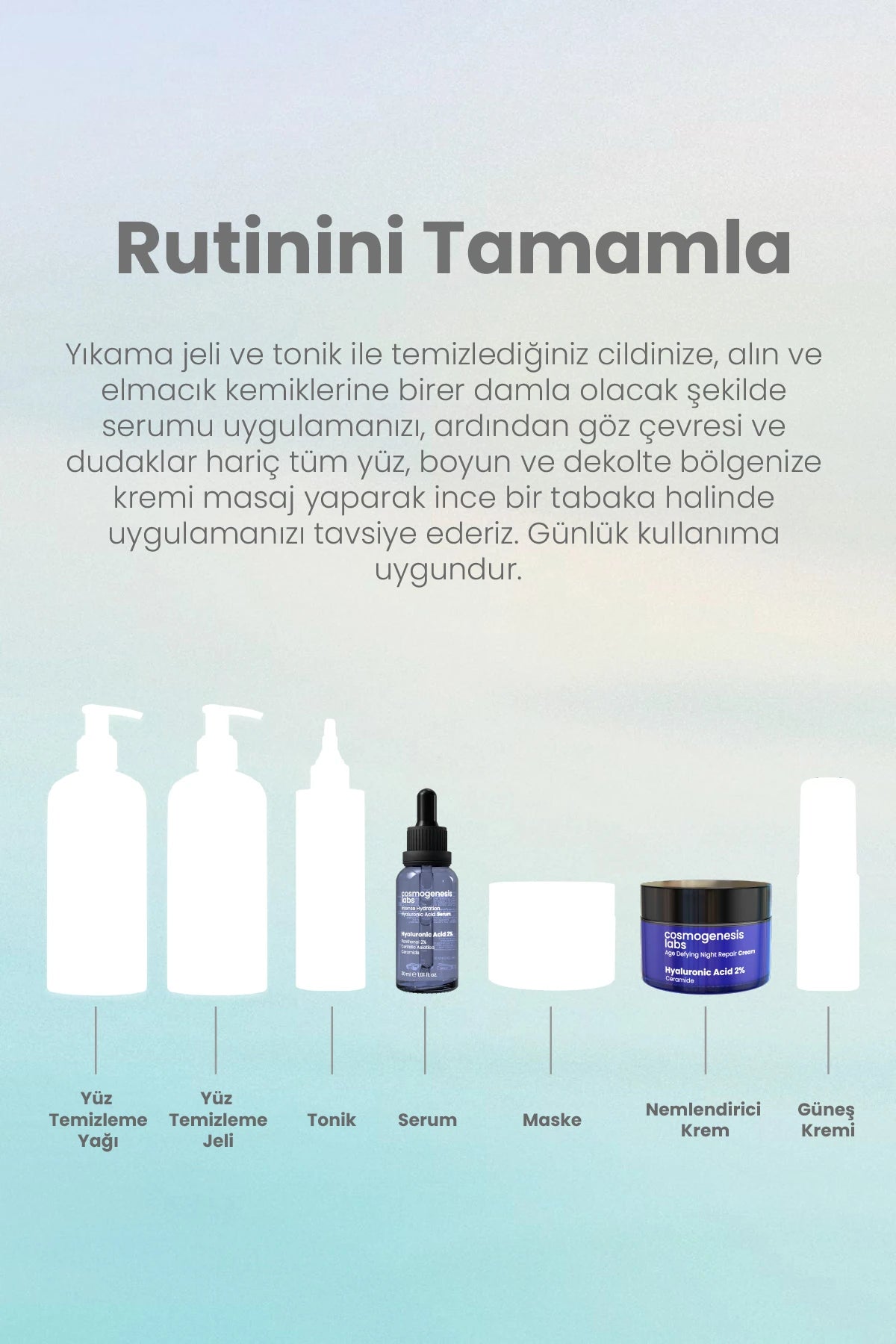 Nemlendirici Ve Onarıcı Temel Gece Cilt Bakım Seti Vegan