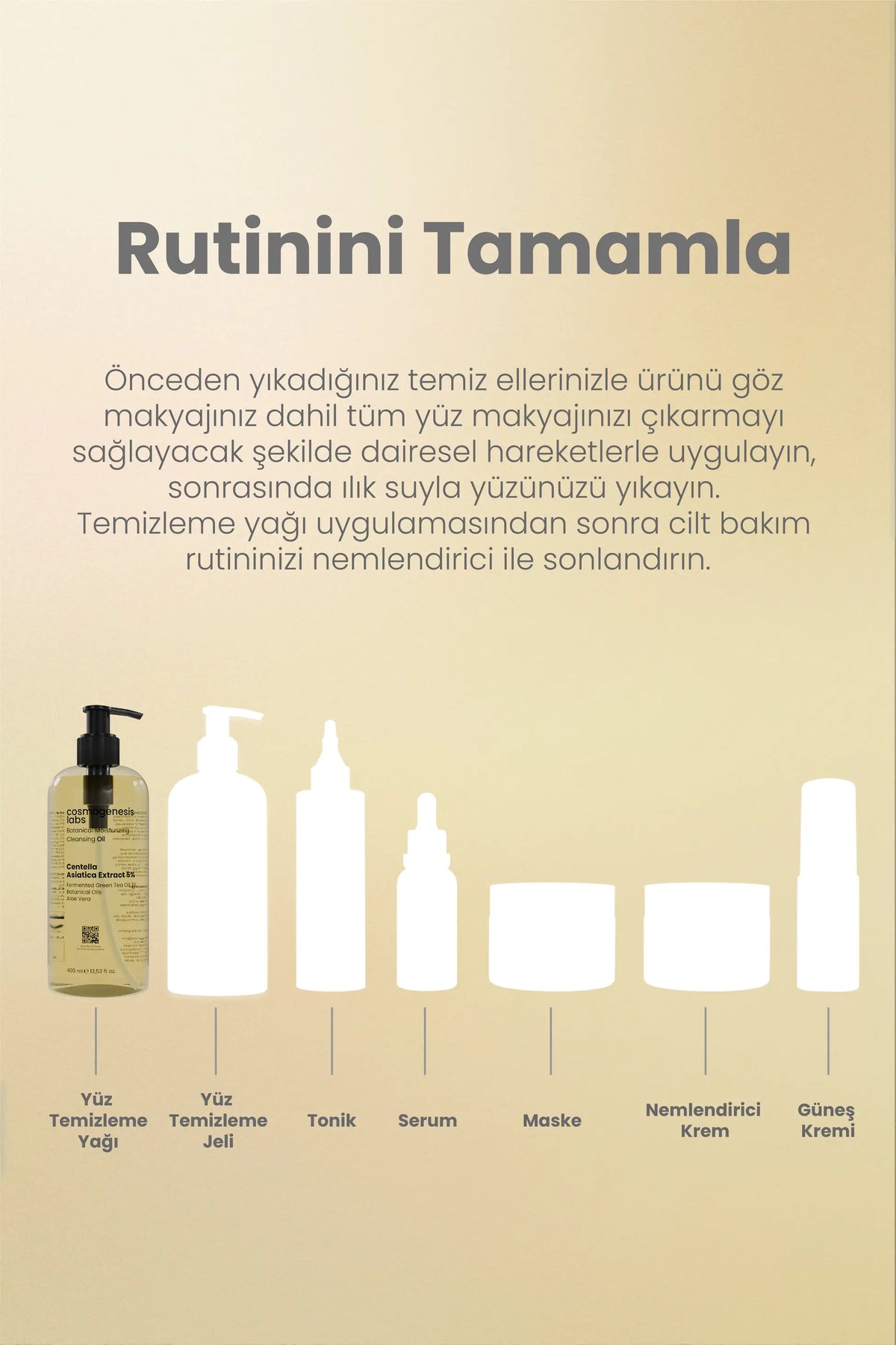 Yüz Ve Makyaj Temizleme Yağı 400ml - Nemlendirici, Sebum Dengeleyici, Cleansing Oil Vegan (%5 Cica)