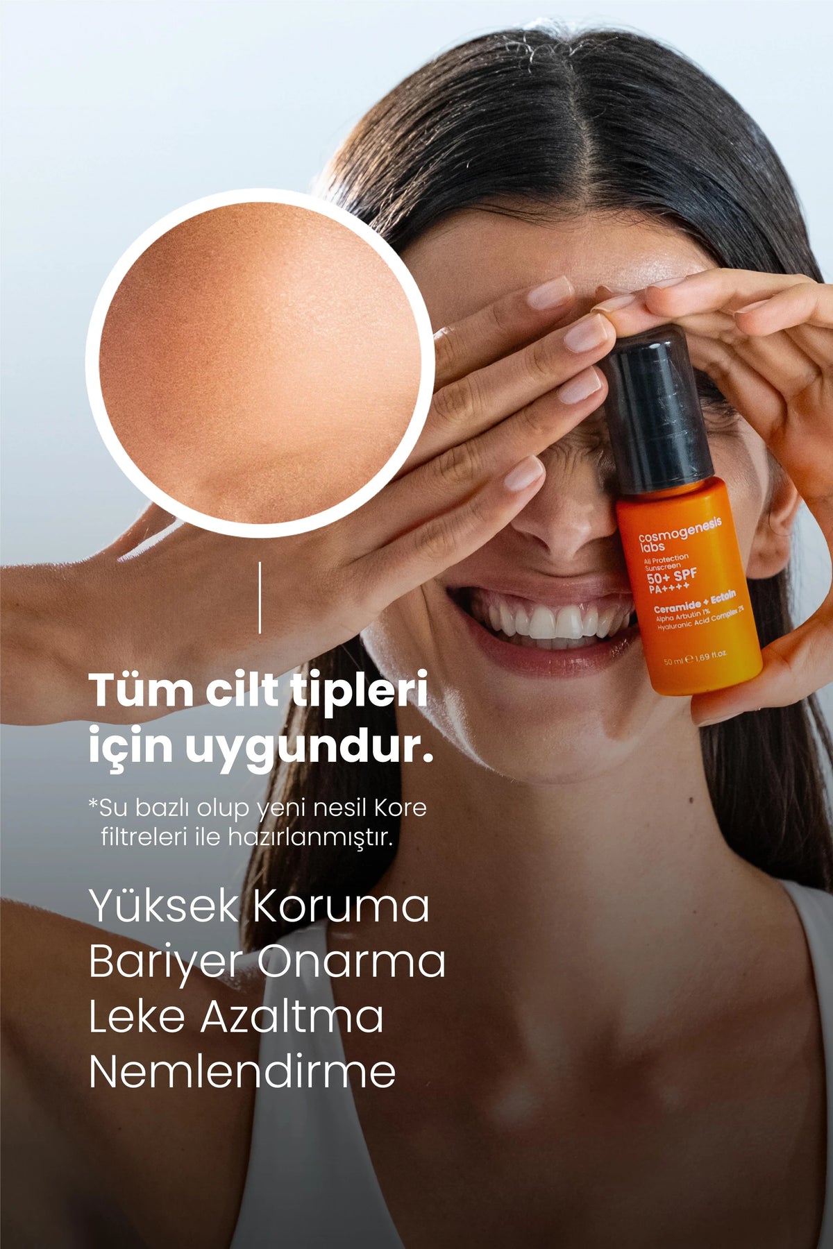 Yüz Güneş Kremi 50ml - Su Bazlı Spf 50 Ultra Koruyucu Leke Karşıtı Nemlendirici Vegan (Tüm Cilt Tipleri)