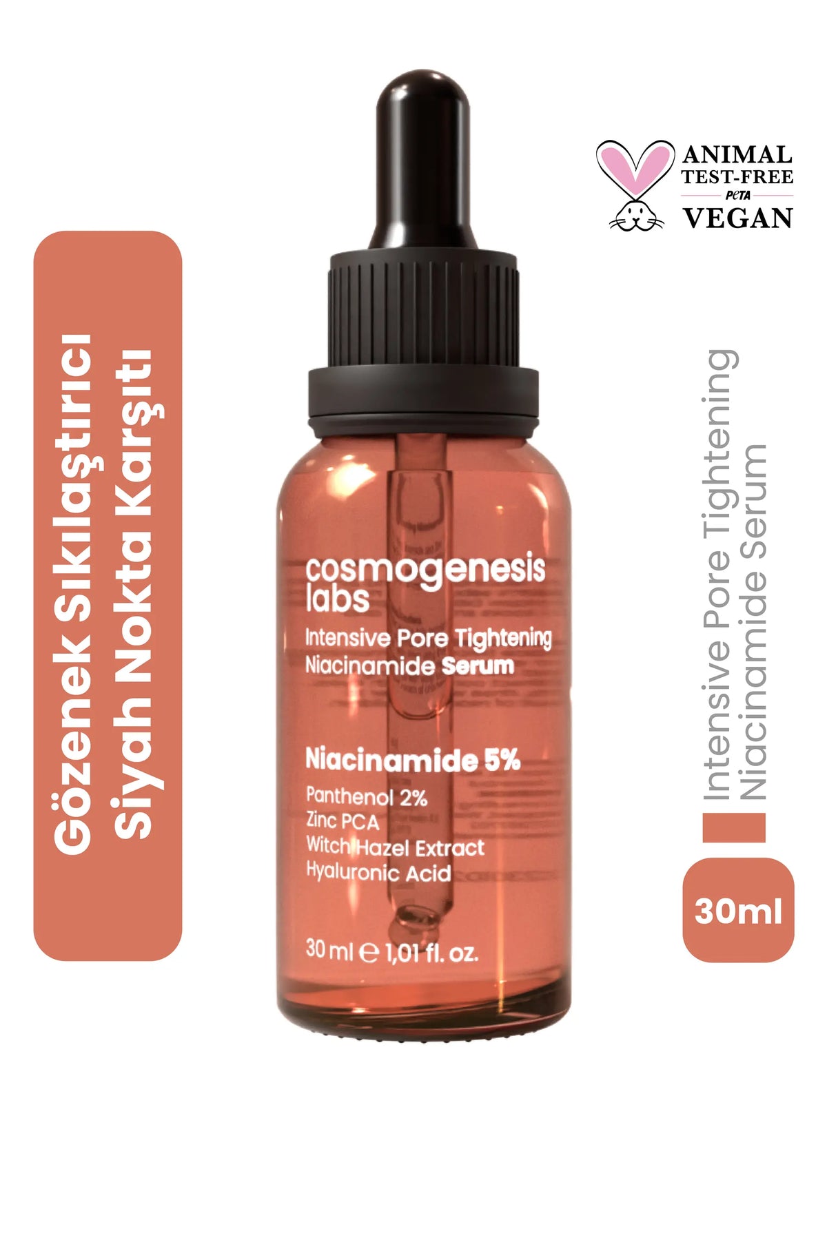 Niacinamide Serum 30ml - Siyah Nokta Karşıtı, Gözenek Sıkılaştırıcı Vegan (%5 Niasinamid))