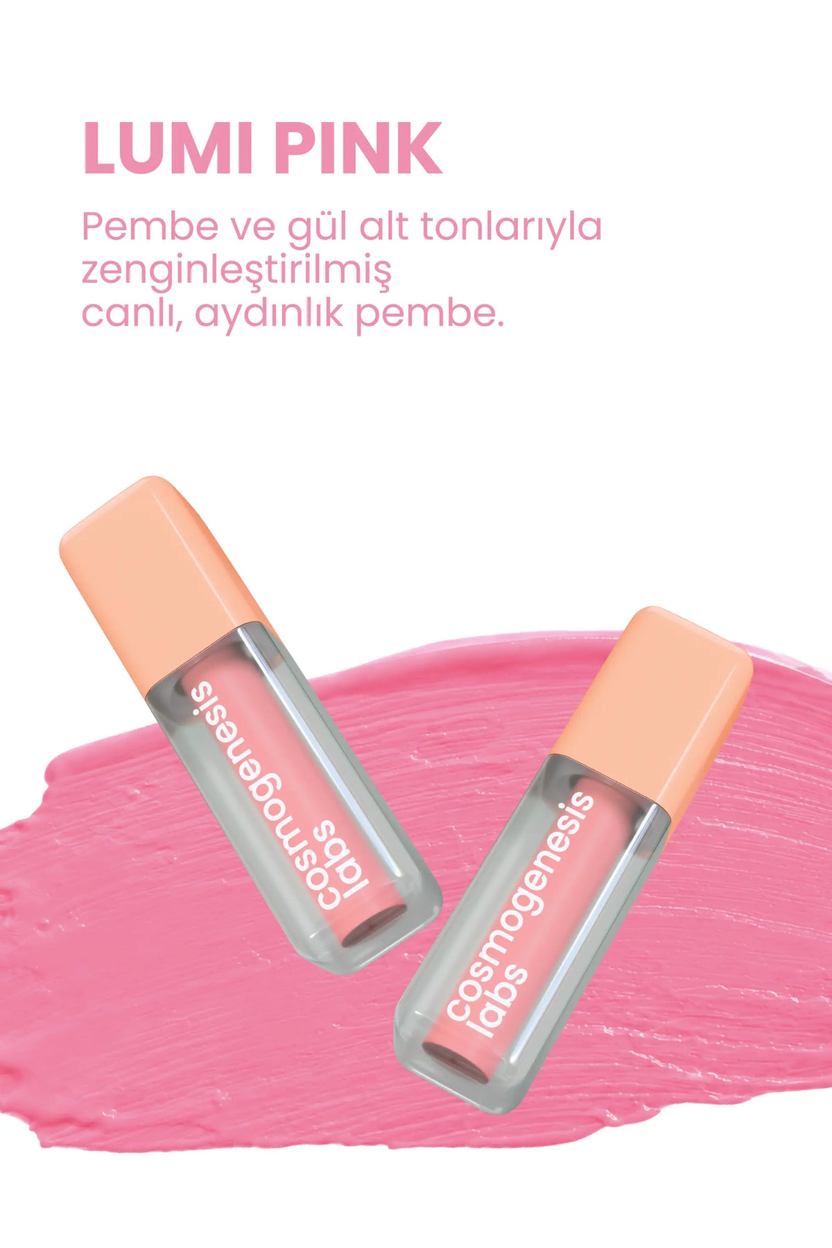 Lumi Pink Tint 5ml – Canlı Şeker Pembe Nemlendirici Allık Ruj Göz Farı (Su Bazlı)