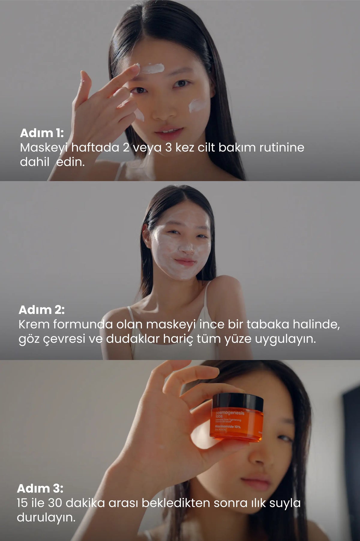 Gözenek Sıkılaştırıcı %10 Niacinamide Krem Maske 50ml – Durulanan Siyah Nokta Karşıtı Vegan