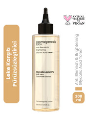 Canlandırıcı ve Leke Karşıtı Glikolik Asit Tonik 200ml - Pürüzsüzleştirici Aydınlatıcı Vegan (%7 Glikolik Asit)