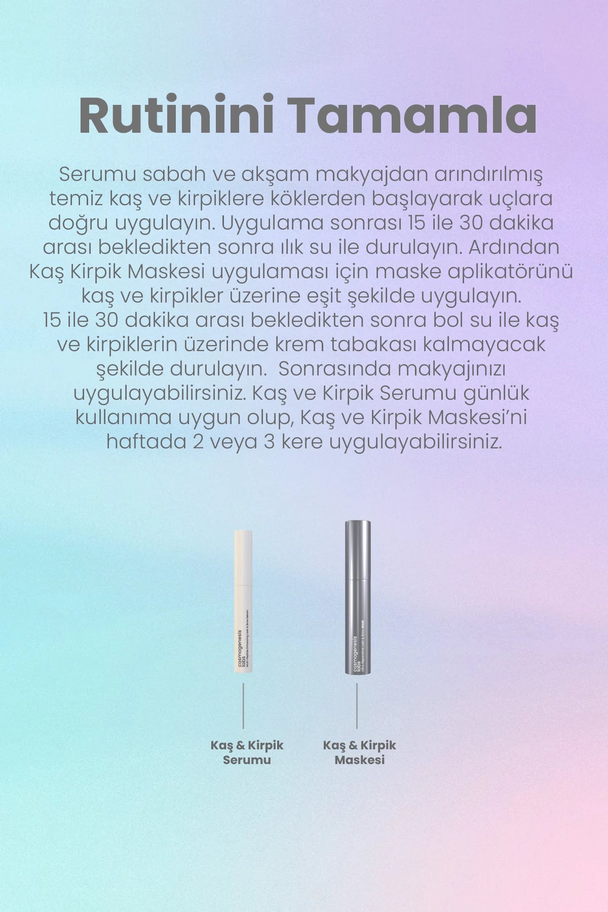 Kaş ve Kirpik Güçlendirici & Besleyici Temel Bakım Seti Vegan