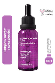 Retinol Serum 30ml - %0.3 Retinol İçeren İnce Kırışıklık Karşıtı Sıkılaştırıcı Vegan (%10 Skualen)