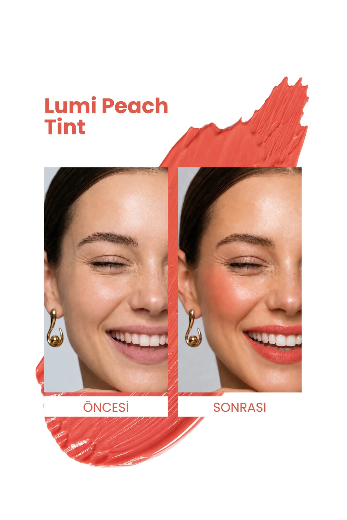 Lumi Peach Tint 5ml – Sıcak Şeftali Tonu Nemlendirici Allık Ruj Göz Farı (Su Bazlı)