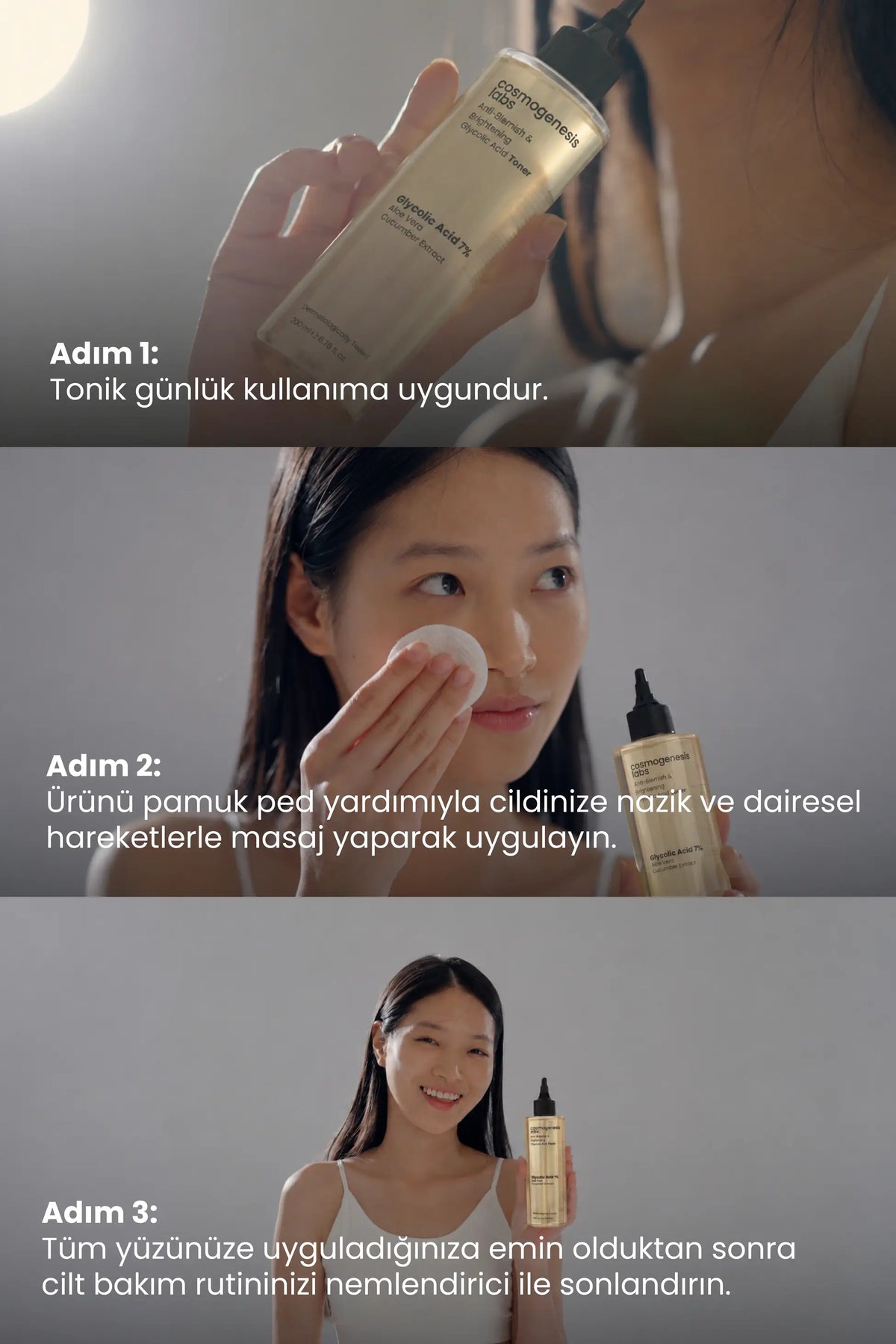 Canlandırıcı ve Leke Karşıtı Glikolik Asit Tonik 200ml - Pürüzsüzleştirici Aydınlatıcı Vegan (%7 Glikolik Asit)