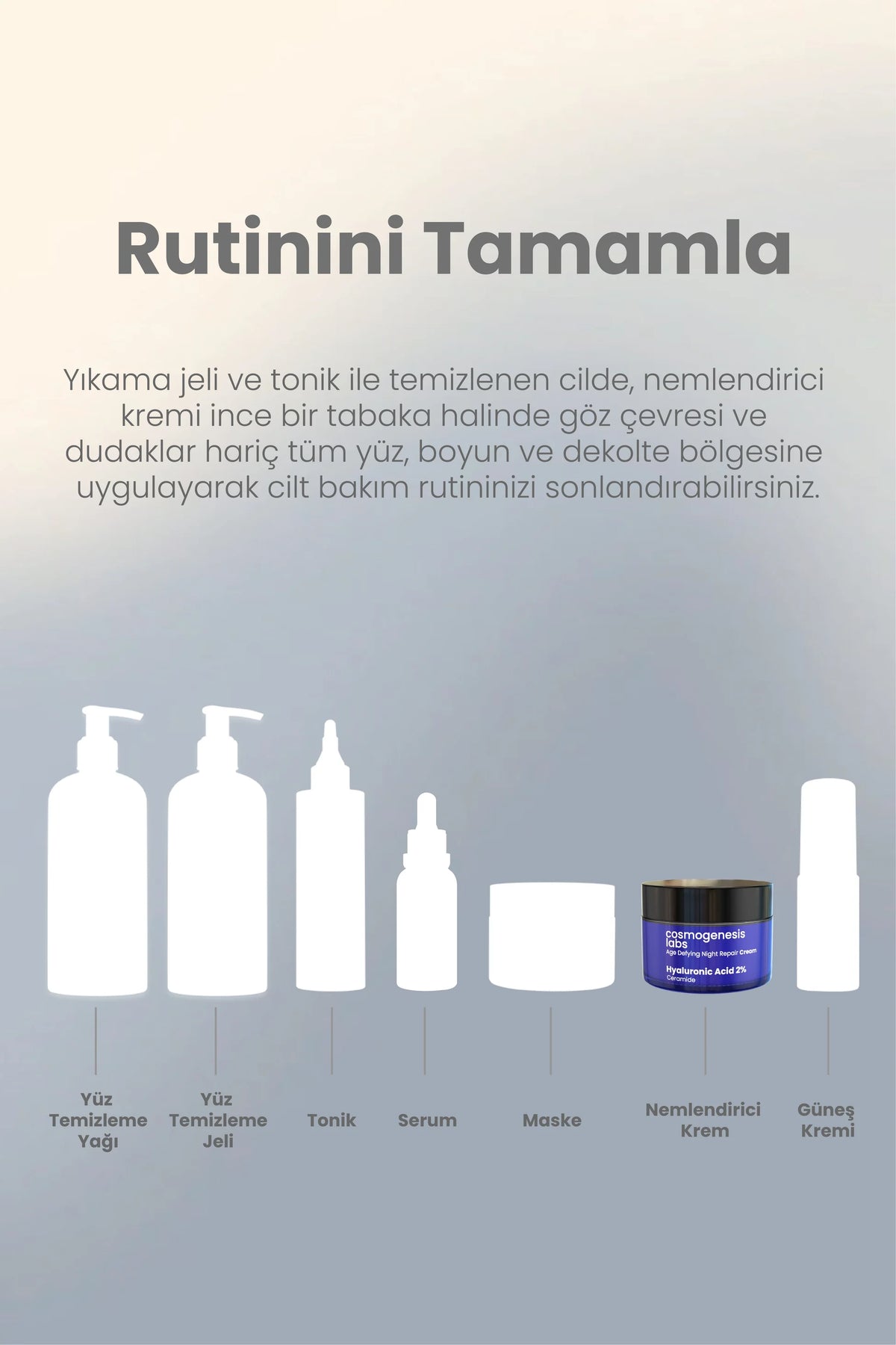 Gece Kremi %2 Hyaluronik Asit 50ml - Yaşlanma Karşıtı Yoğun Nemlendirici Dolgunlaştırıcı Vegan