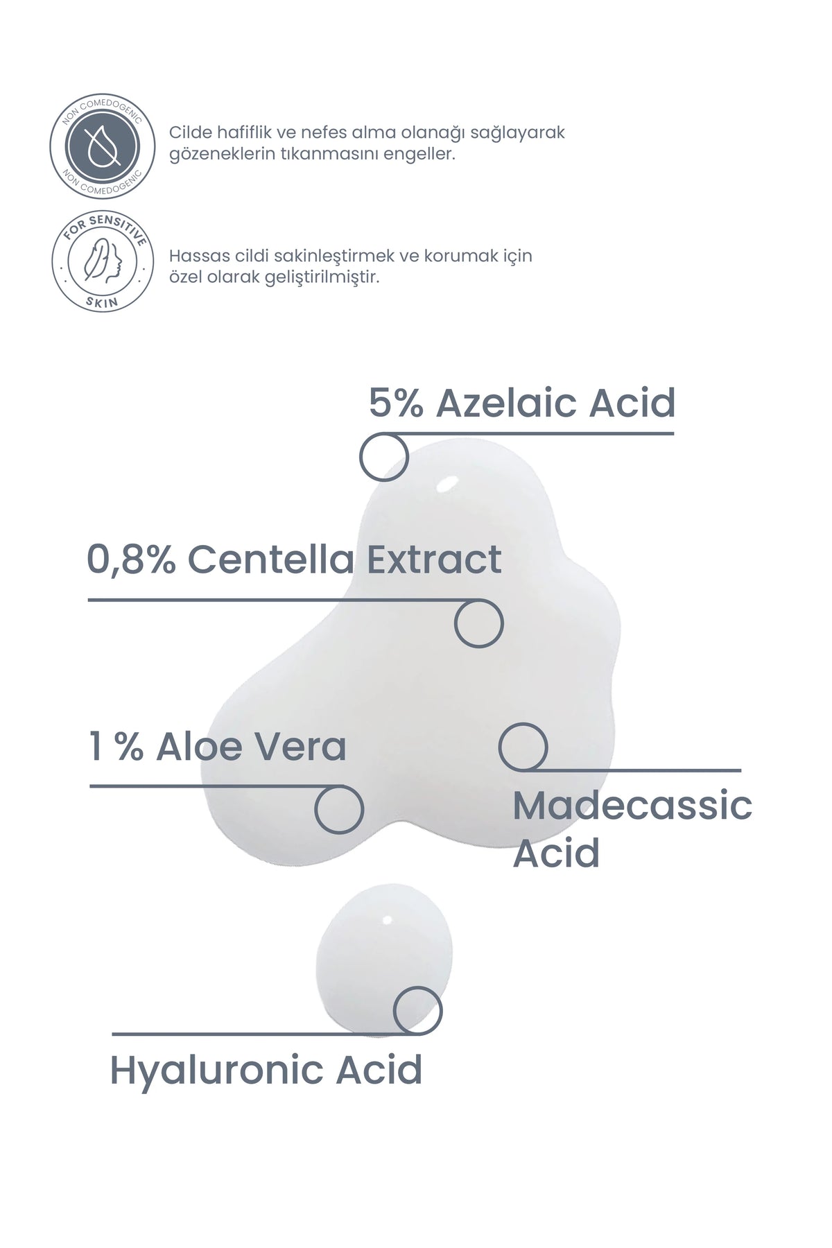 Azelaik Asit Serum 30ml - Leke Karşıtı, Yatıştırıcı, Pürüzsüzleştirici Vegan (%5 Azelaic Acid)