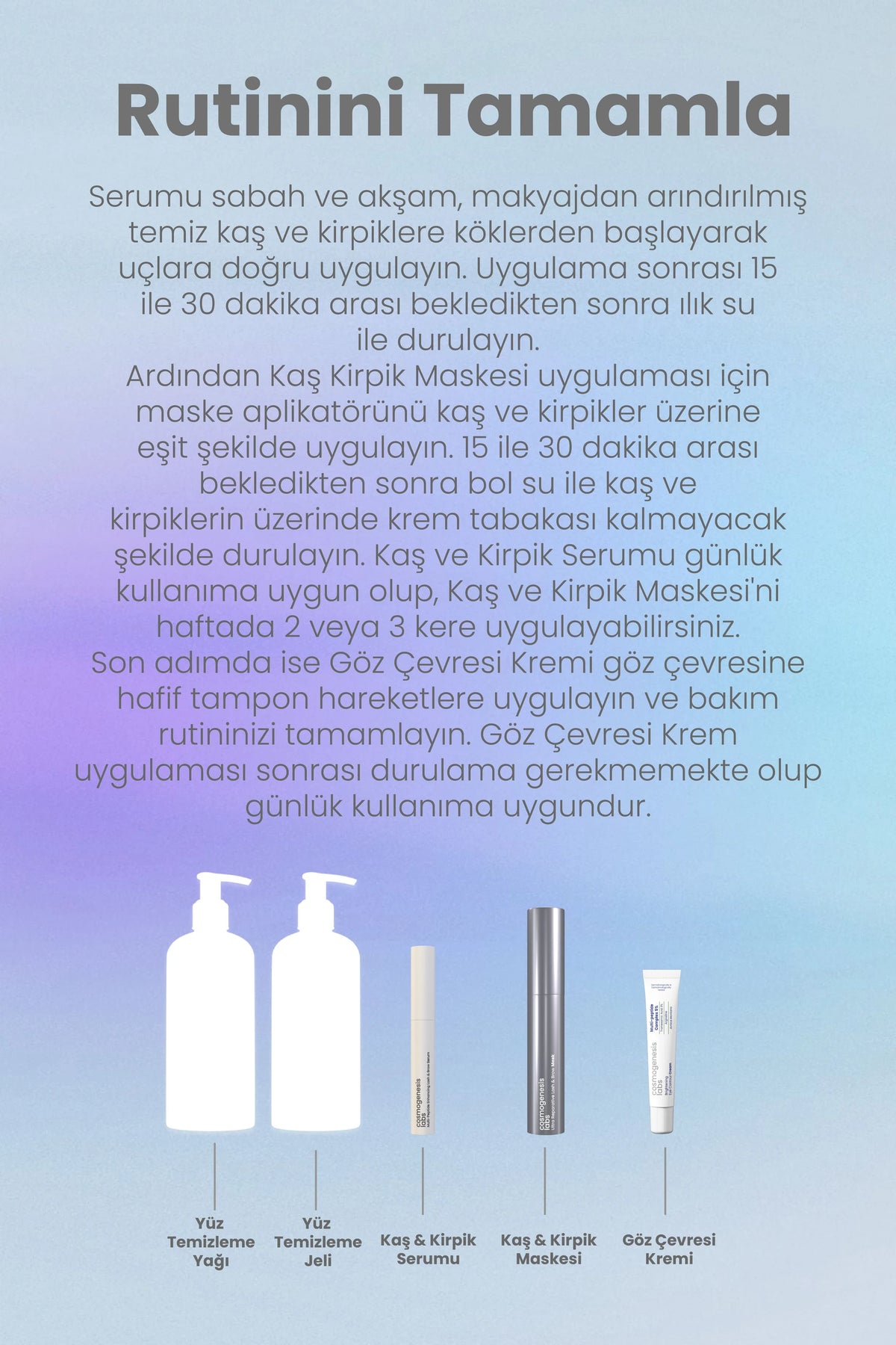 Kaş, Kirpik ve Göz Çevresi Bakım Seti Vegan