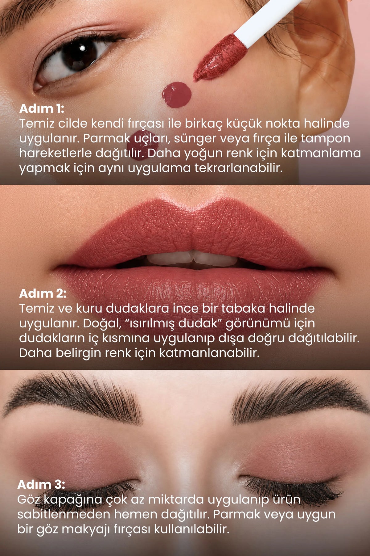 Lumi Petal Rose Tint 5 ml – Romantik Gül Pembesi Tonu Nemlendirici Allık Ruj Göz Farı (Su Bazlı)