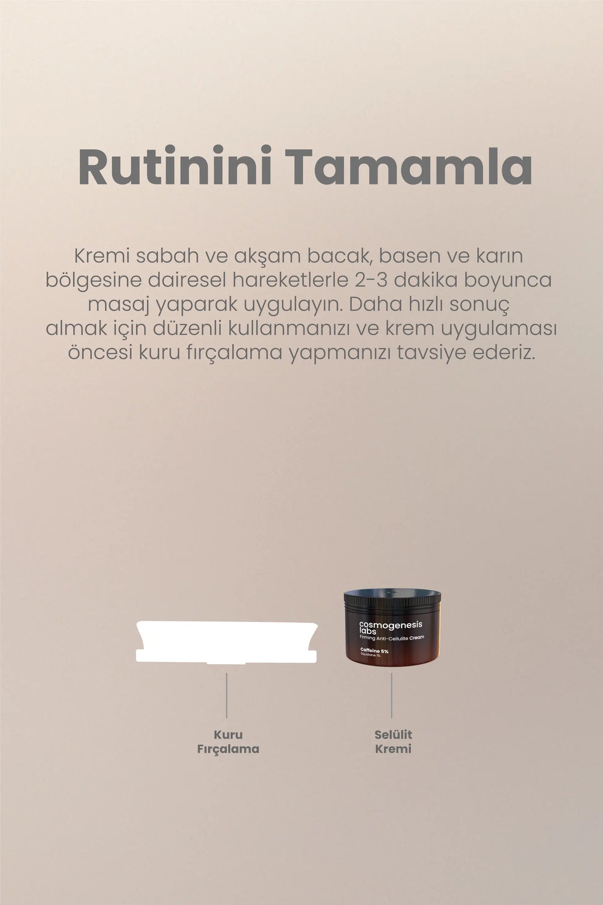 Sıkılaştırıcı Selülit Kremi 300ml - %5 Kafein İçeren Bölgesel Incelme Sağlayan Çatlak Karşıtı Vegan