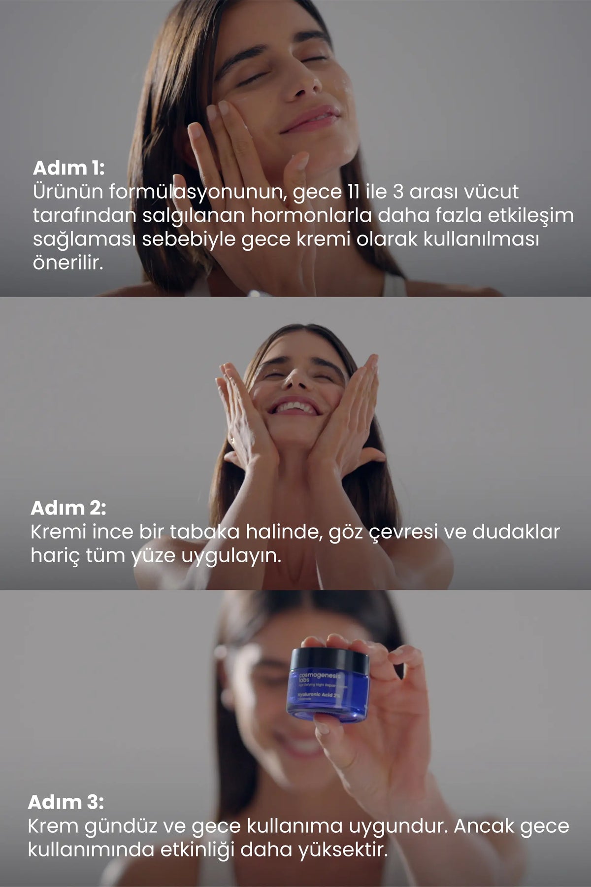 Gece Kremi %2 Hyaluronik Asit 50ml - Yaşlanma Karşıtı Yoğun Nemlendirici Dolgunlaştırıcı Vegan