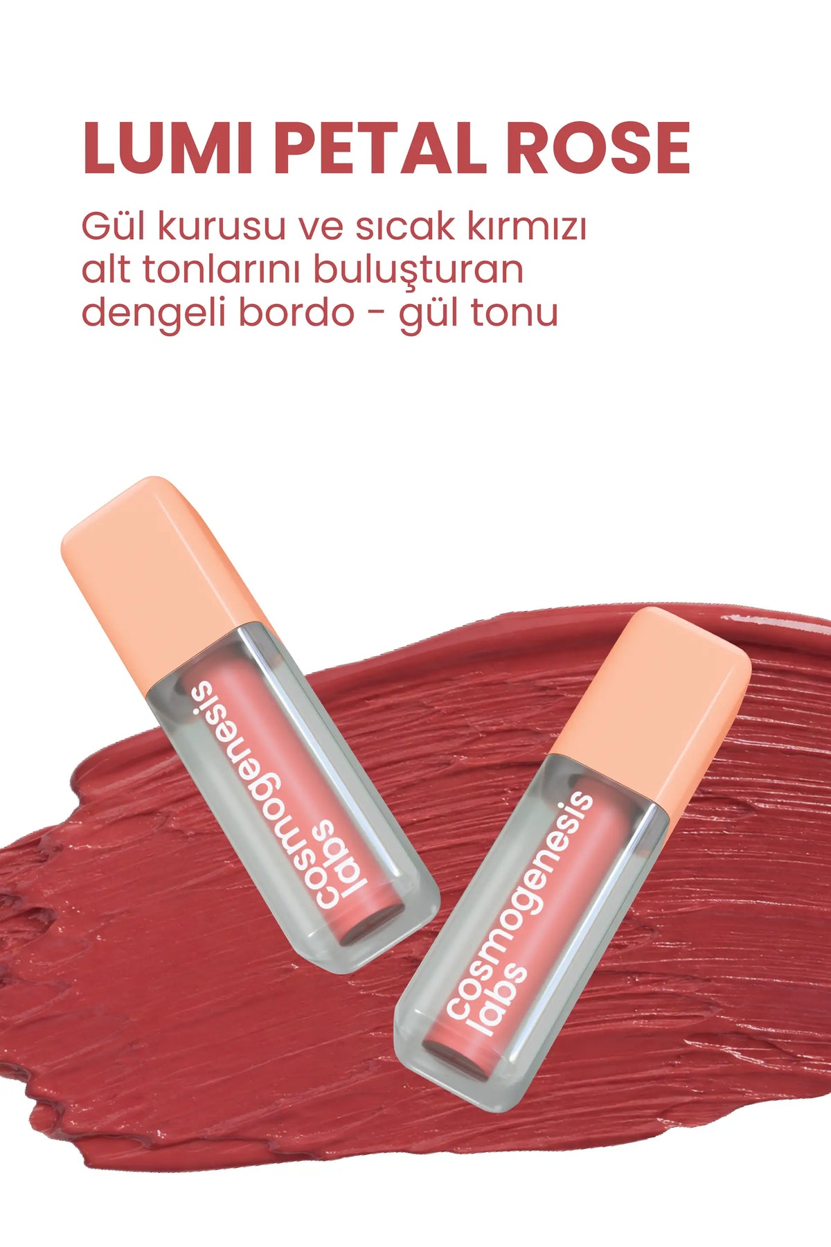 Lumi Petal Rose Tint 5 ml – Romantik Gül Pembesi Tonu Nemlendirici Allık Ruj Göz Farı (Su Bazlı)