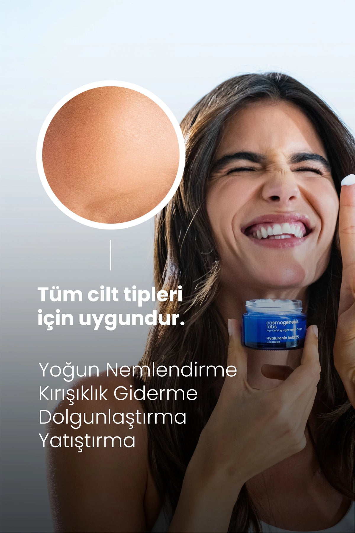 Gece Kremi %2 Hyaluronik Asit 50ml - Yaşlanma Karşıtı Yoğun Nemlendirici Dolgunlaştırıcı Vegan