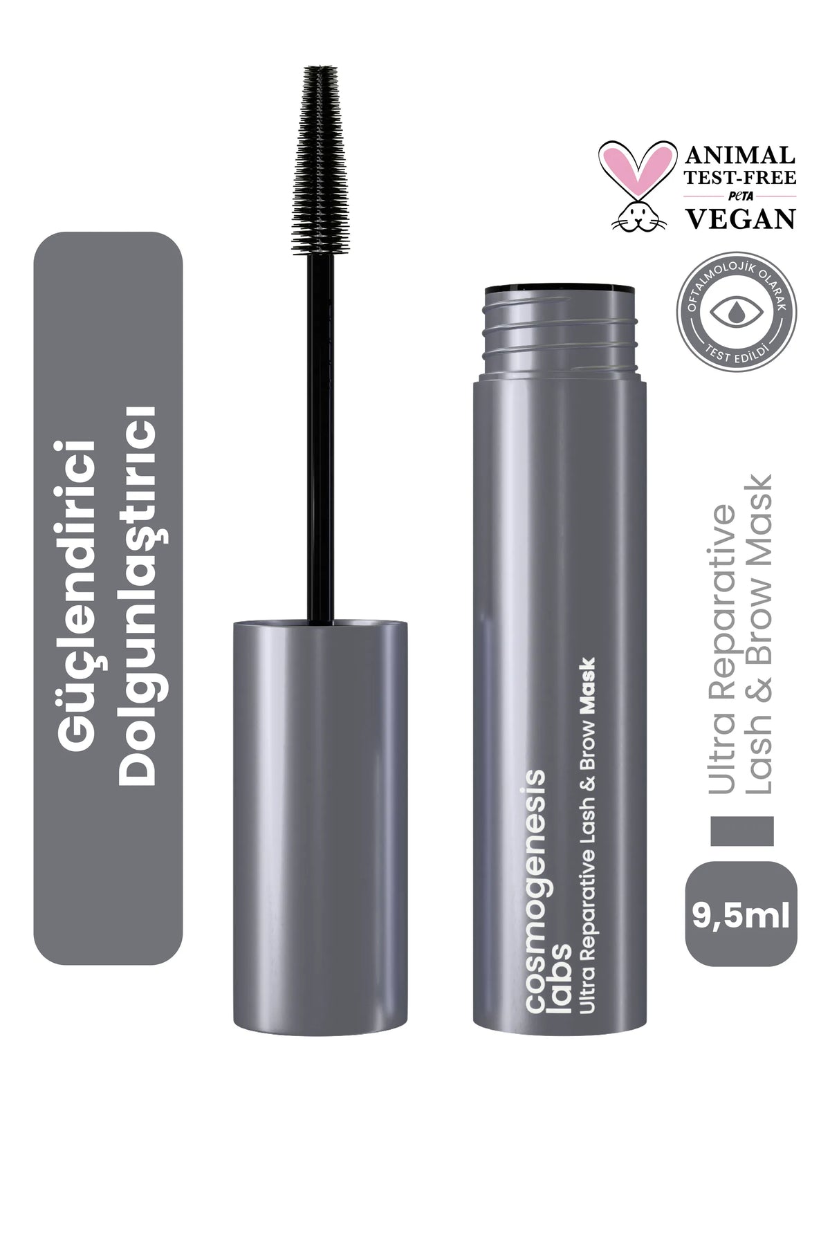 Kaş Kirpik Maskesi 9.5ml - Su Bazlı Parlatıcı Nemlendirici Onarıcı Vegan (%1 Keratin - Biotin)
