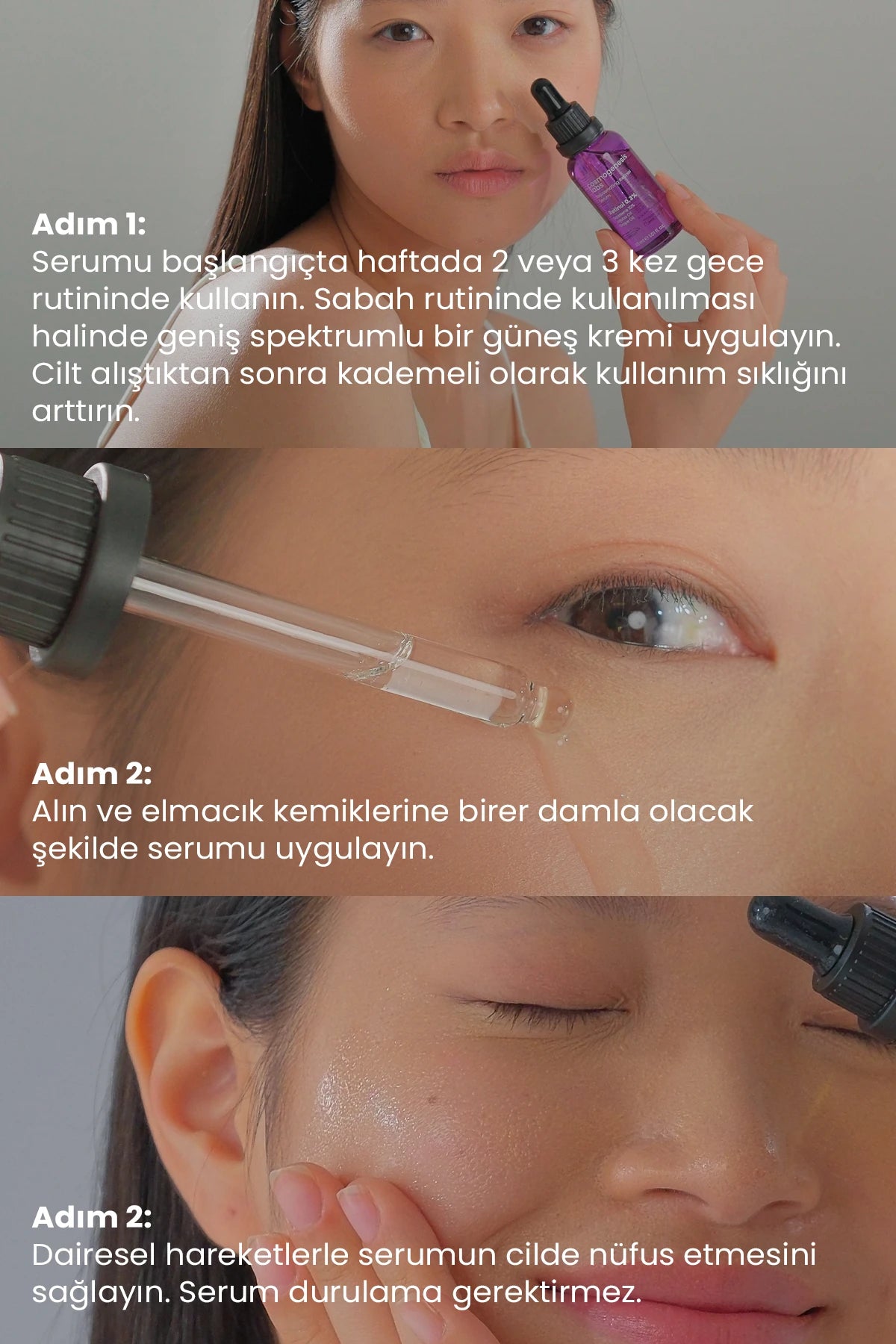 Retinol Serum 30ml - %0.3 Retinol İçeren İnce Kırışıklık Karşıtı Sıkılaştırıcı Vegan (%10 Skualen)