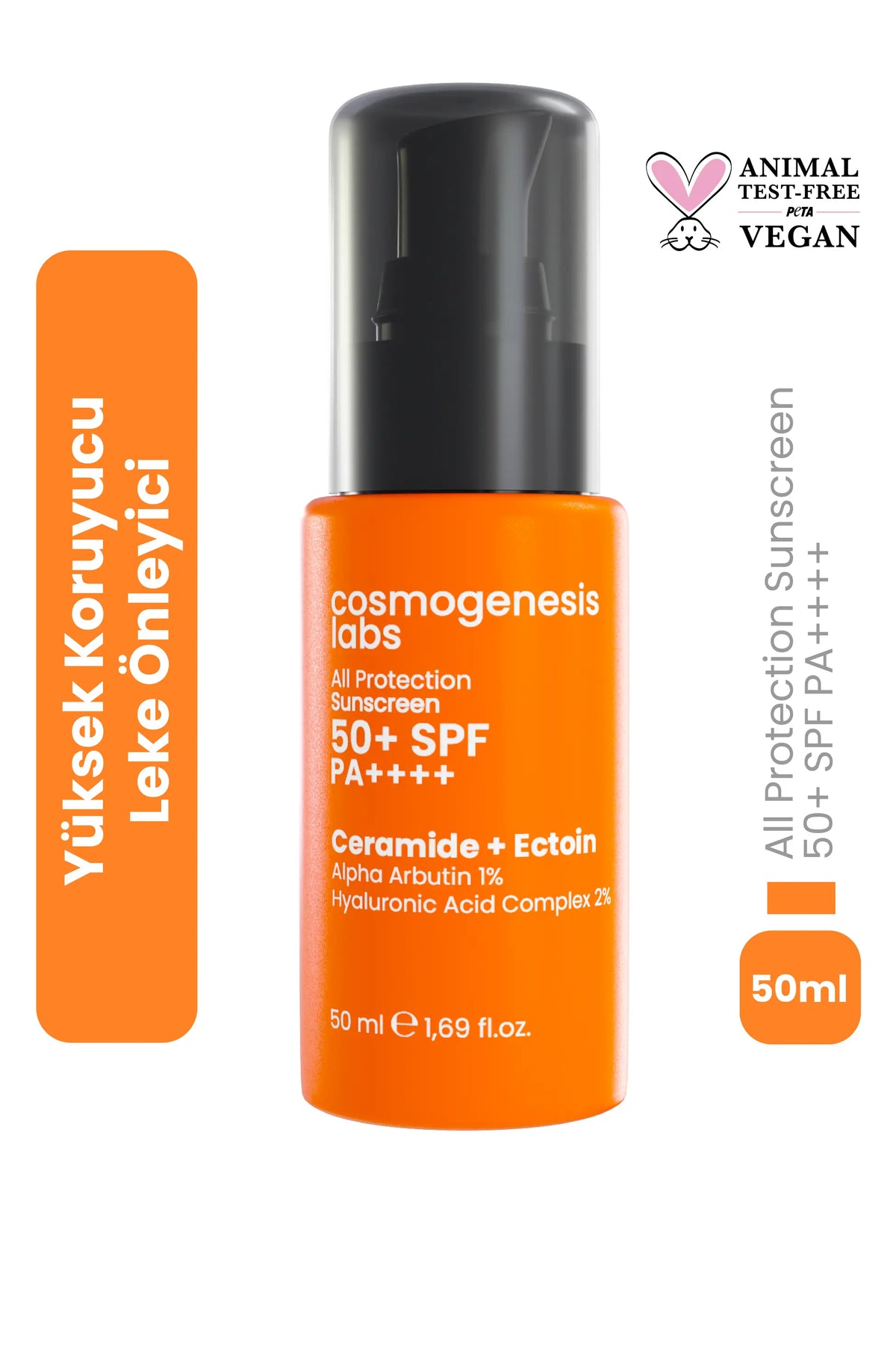Yüz Güneş Kremi 50ml - Su Bazlı Spf 50 Ultra Koruyucu Leke Karşıtı Nemlendirici Vegan (Tüm Cilt Tipleri)