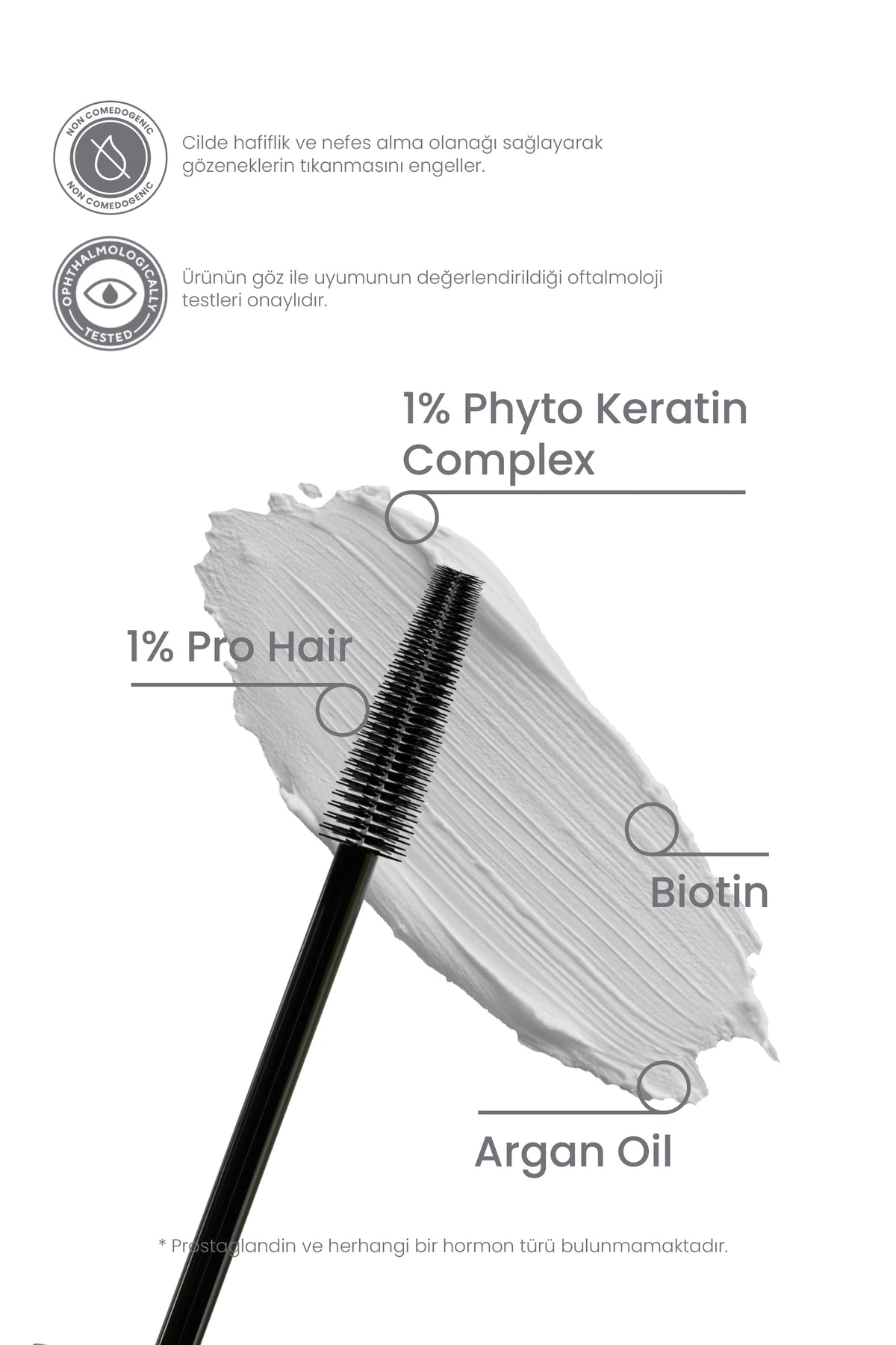 Kaş Kirpik Maskesi 9.5ml - Su Bazlı Parlatıcı Nemlendirici Onarıcı Vegan (%1 Keratin - Biotin)