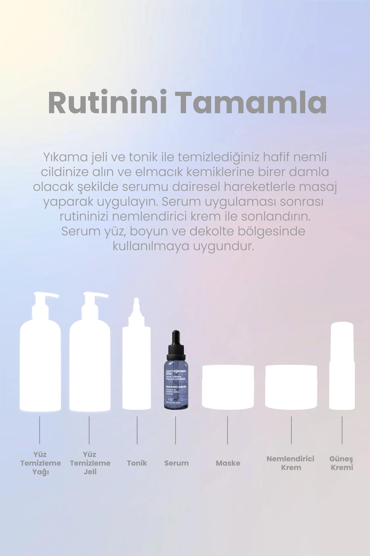 Hyaluronik Asit Serum 30ml - Yoğun Nemlendirici Kırışıklık Karşıtı Vegan (%2 Hyaluronik Asit)