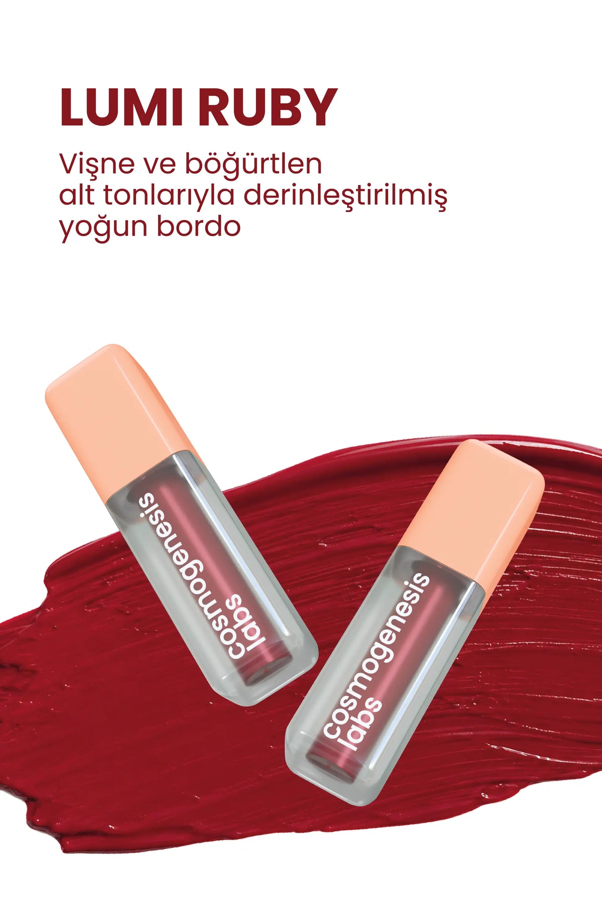 Lumi Ruby Tint 5 ml – Yoğun Yakut Kırmızısı Tonu Nemlendirici Allık Ruj Göz Farı (Su Bazlı)