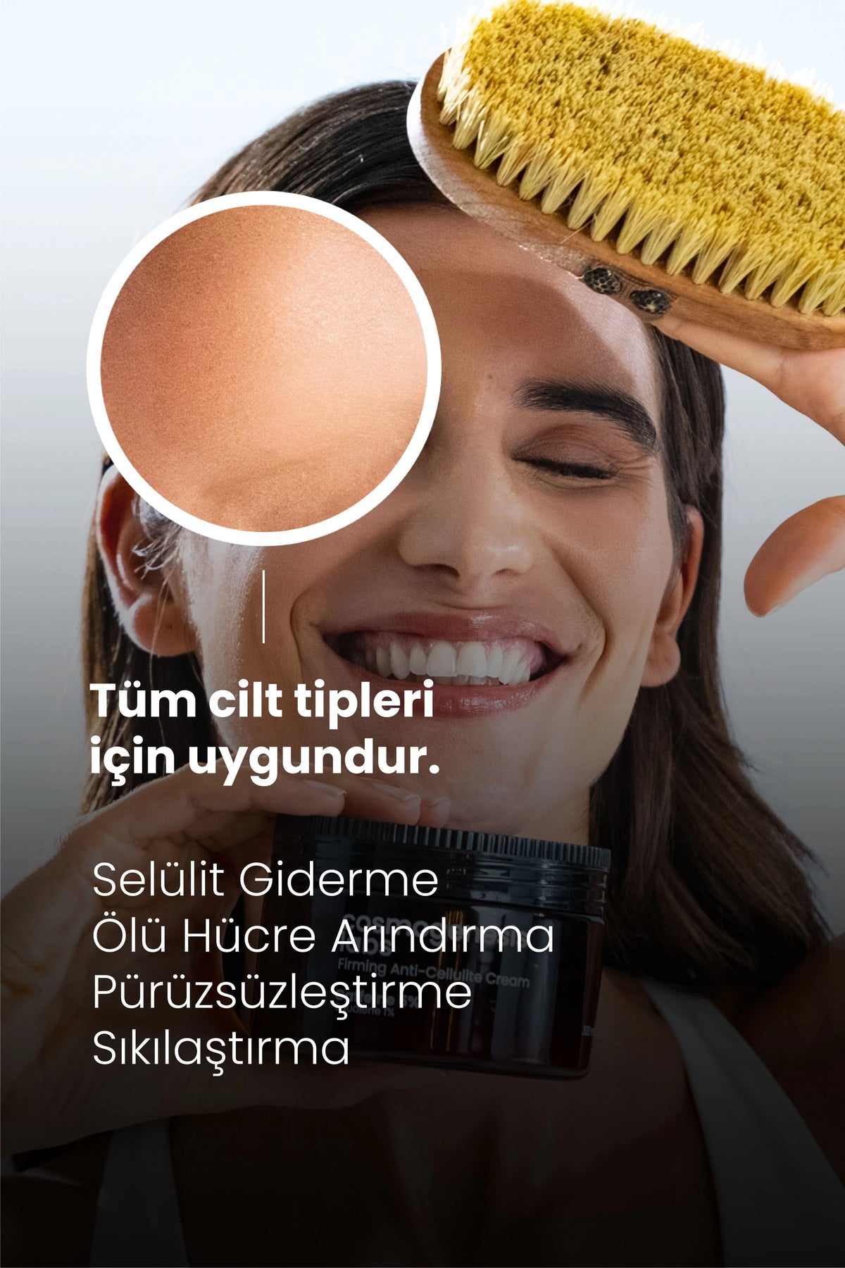 Selülit Karşıtı %100 Doğal Kaktüs Kılı Fırça - Ölü Deri Temizleyici Arındırıcı Vegan Ve Hayvan Dostu