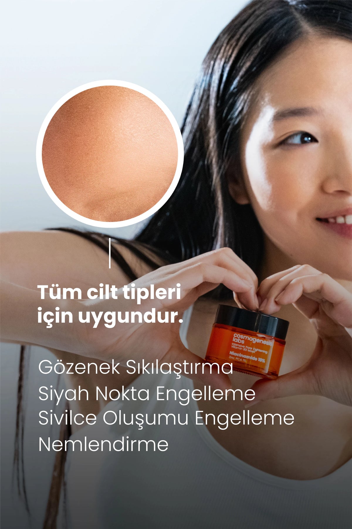 Gözenek Sıkılaştırıcı %10 Niacinamide Krem Maske 50ml – Durulanan Siyah Nokta Karşıtı Vegan