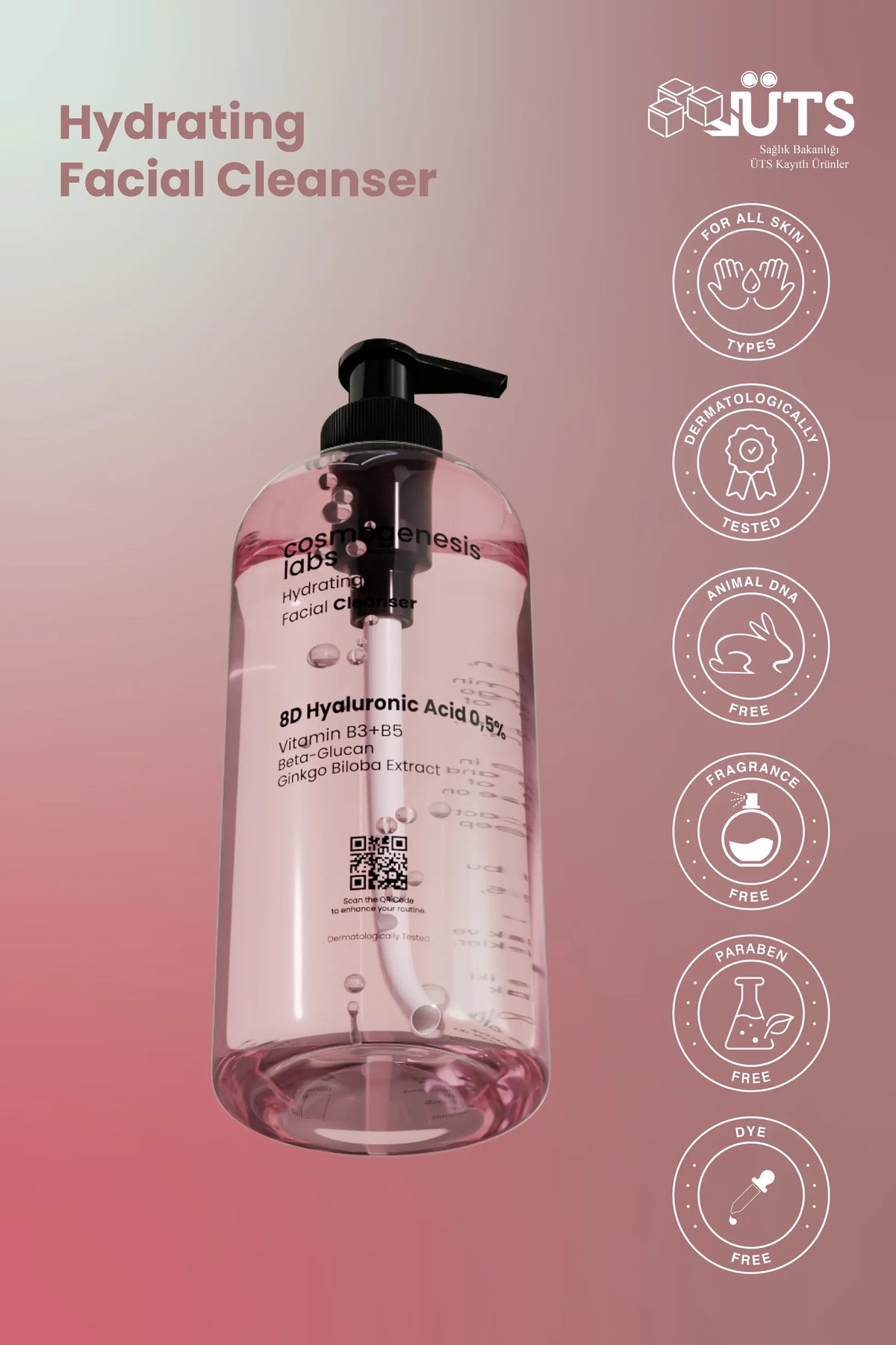 Kuru ve Hassas Ciltlere Yüz Temizleme Jeli 400ml - Arındırıcı Yatıştırıcı Bariyer Güçlendirici Vegan