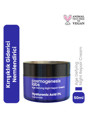 Gece Kremi %2 Hyaluronik Asit 50ml - Yaşlanma Karşıtı Yoğun Nemlendirici Dolgunlaştırıcı Vegan