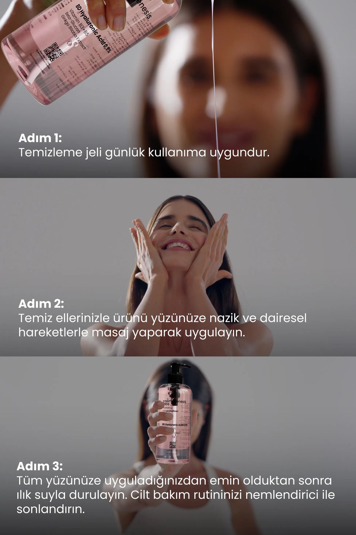 Kuru ve Hassas Ciltlere Yüz Temizleme Jeli 400ml - Arındırıcı Yatıştırıcı Bariyer Güçlendirici Vegan
