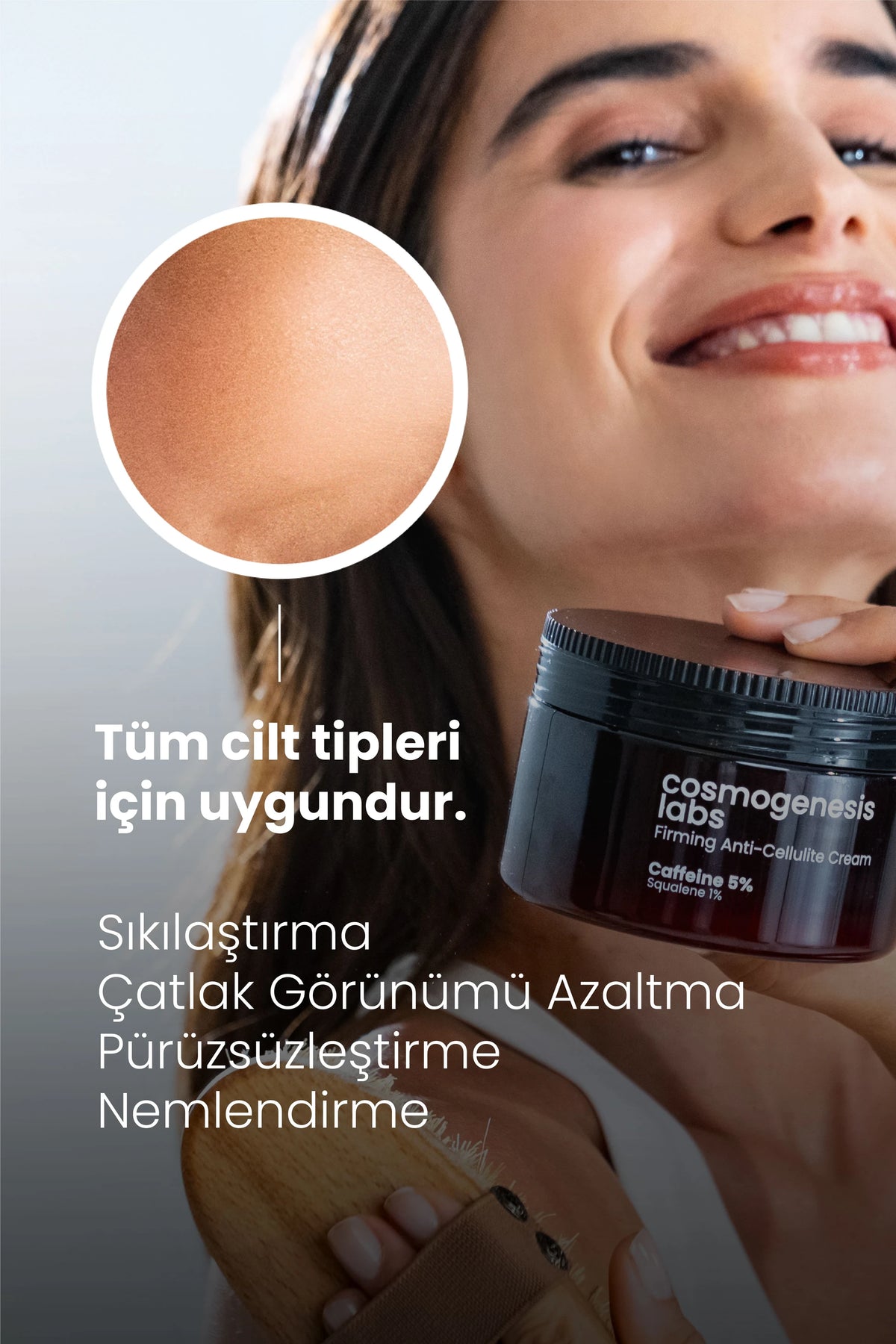 Sıkılaştırıcı Selülit Kremi 300ml - %5 Kafein İçeren Bölgesel Incelme Sağlayan Çatlak Karşıtı Vegan