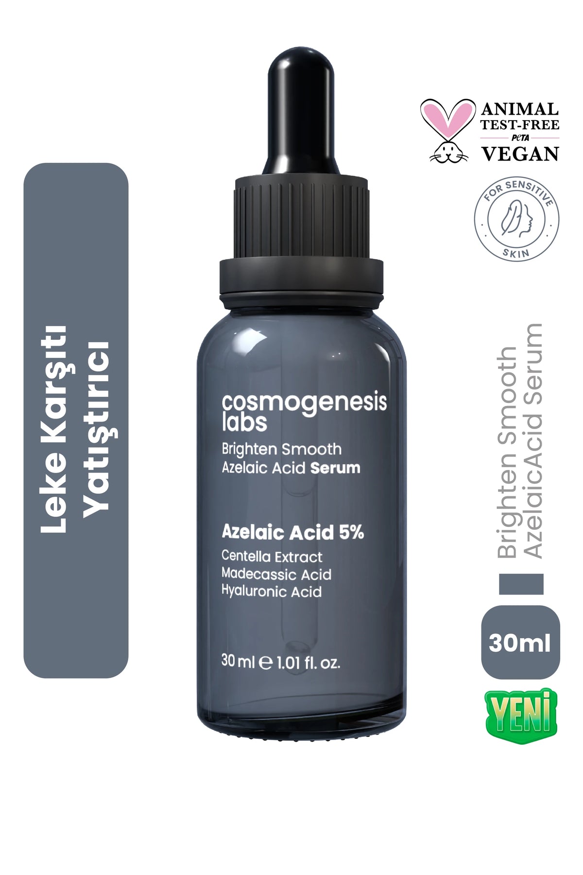 Azelaik Asit Serum 30ml - Leke Karşıtı, Yatıştırıcı, Pürüzsüzleştirici Vegan (%5 Azelaic Acid)